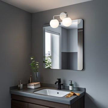 Louis Parisian Globe Metal/Frosted Glass Modern Contemporary LED Vanity